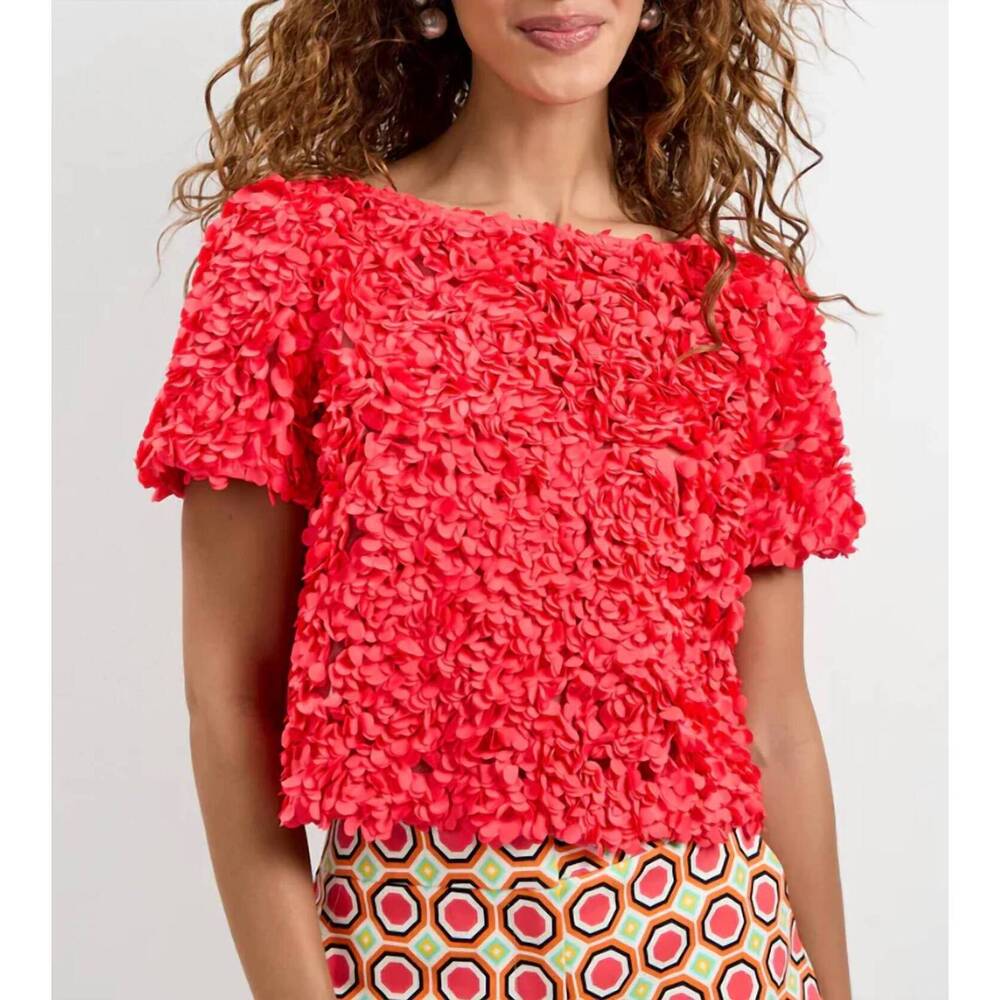 NEW TRINA TURK verdi top in corso coral
